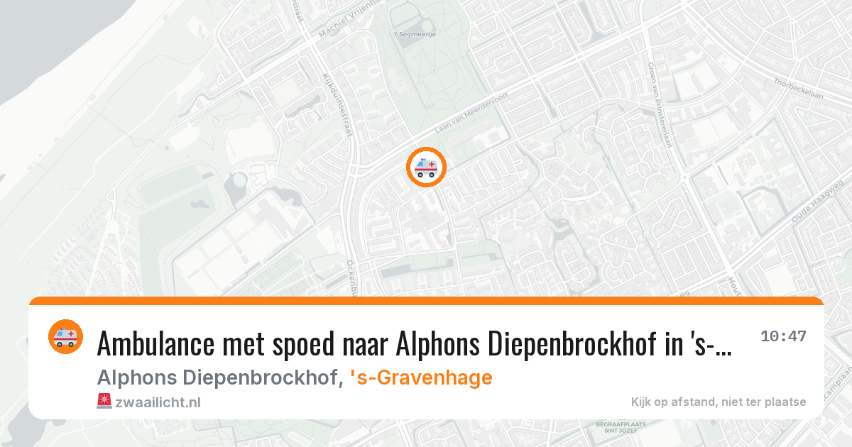 Ambulance met spoed naar Alphons Diepenbrockhof in 's-Gravenhage — 26 mrt 2026