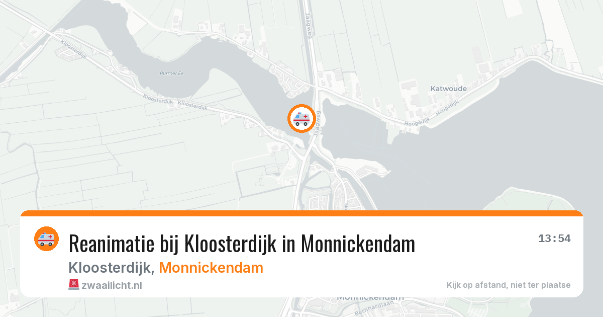 Reanimatie bij Kloosterdijk in Monnickendam — 14 jun 2026
