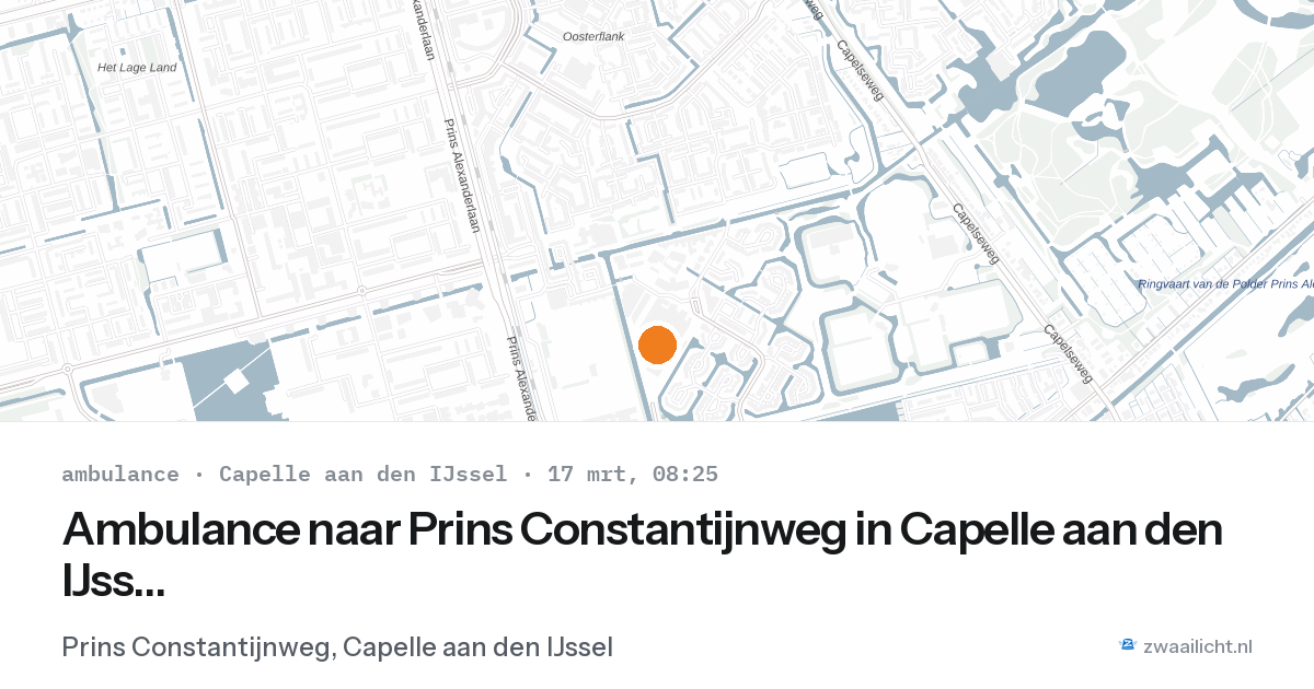 Ambulance naar Prins Constantijnweg in Capelle aan den IJssel — 17 mrt 2026