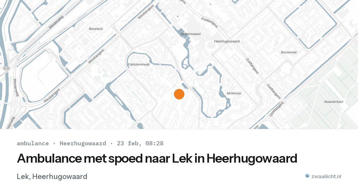 Ambulance met spoed naar Lek in Heerhugowaard — 23 feb 2026