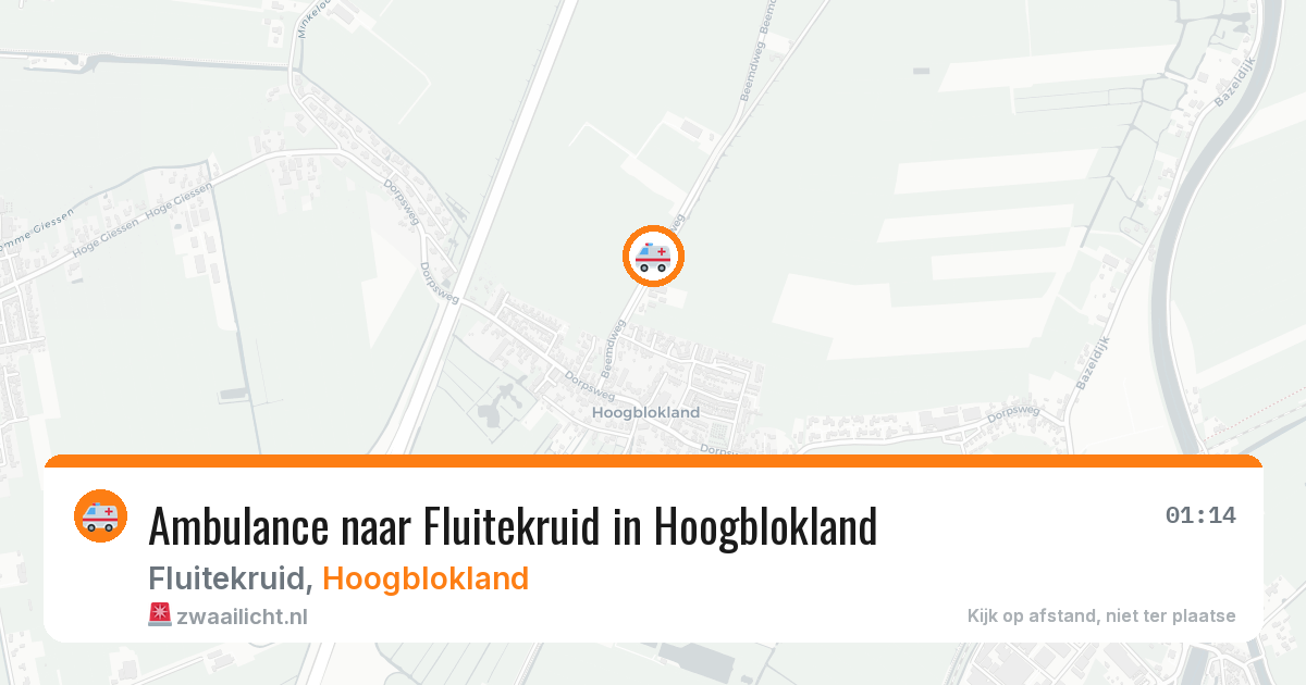 Ambulance naar Fluitekruid in Hoogblokland — 2 apr 2026