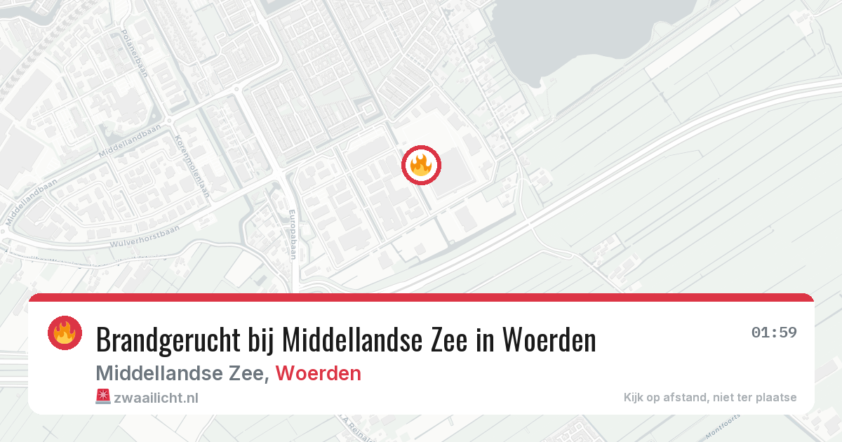 Brandgerucht bij Middellandse Zee in Woerden — 28 jun 2026