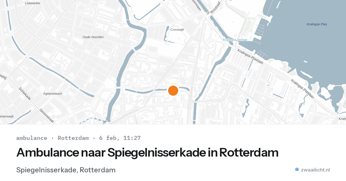 Ambulance naar Spiegelnisserkade in Rotterdam — 6 feb 2026