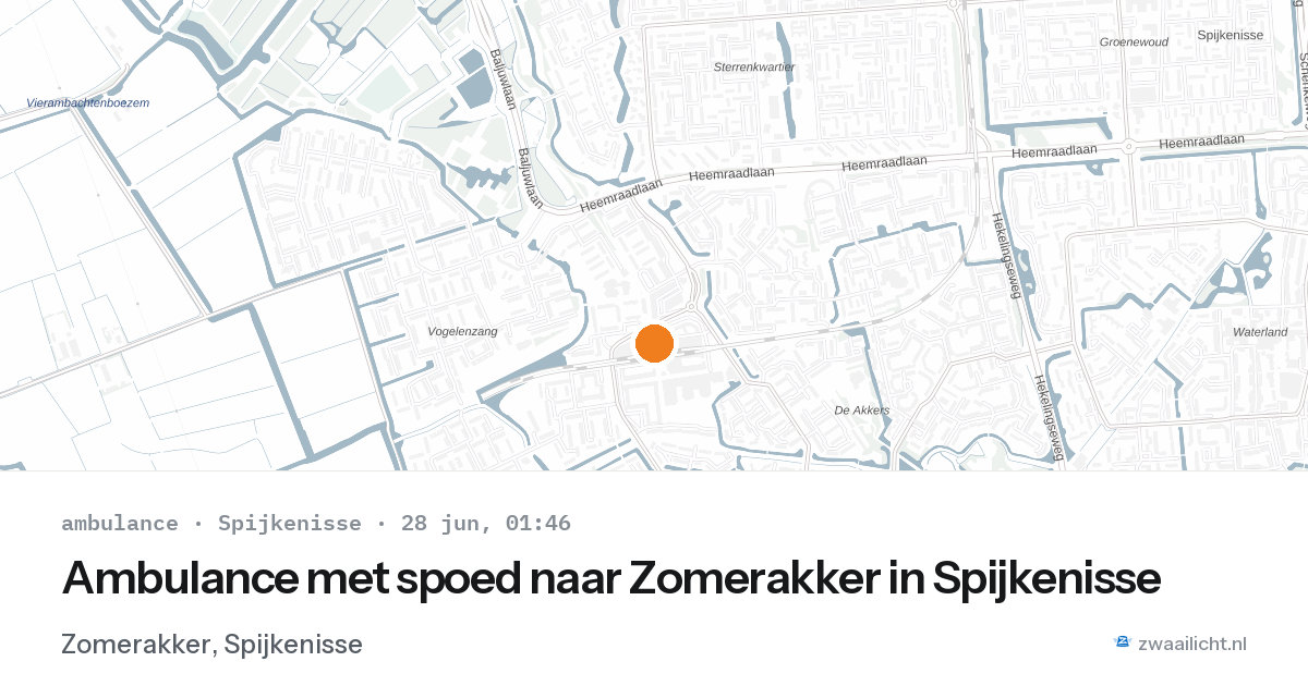 Ambulance met spoed naar Zomerakker in Spijkenisse — 27 jun 2026