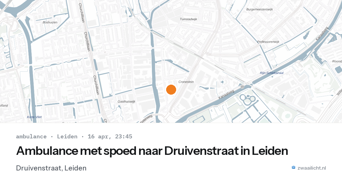 Ambulance met spoed naar Druivenstraat in Leiden — 16 apr 2026