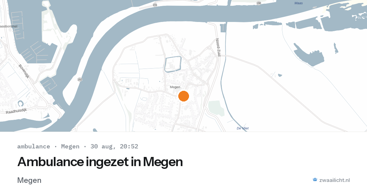 Ambulance ingezet in Megen — 30 aug 2026
