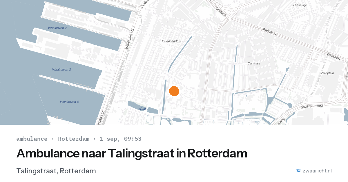 Ambulance naar Talingstraat in Rotterdam — 1 sep 2026
