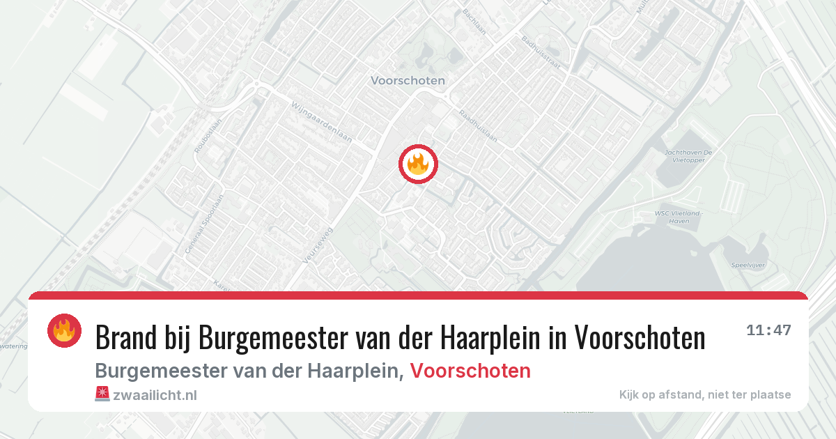Brand bij Burgemeester van der Haarplein in Voorschoten — 26 jun 2026