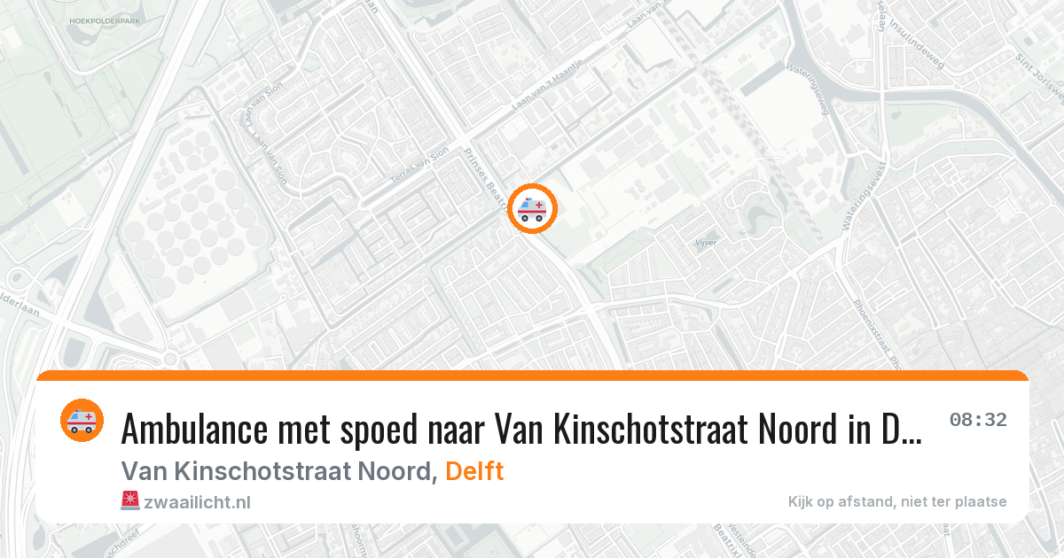 Ambulance met spoed naar Van Kinschotstraat Noord in Delft — 3 mrt 2026