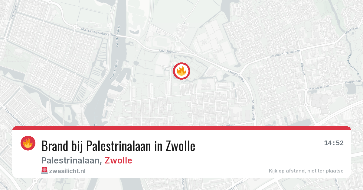 Brand bij Palestrinalaan in Zwolle — 3 aug 2026