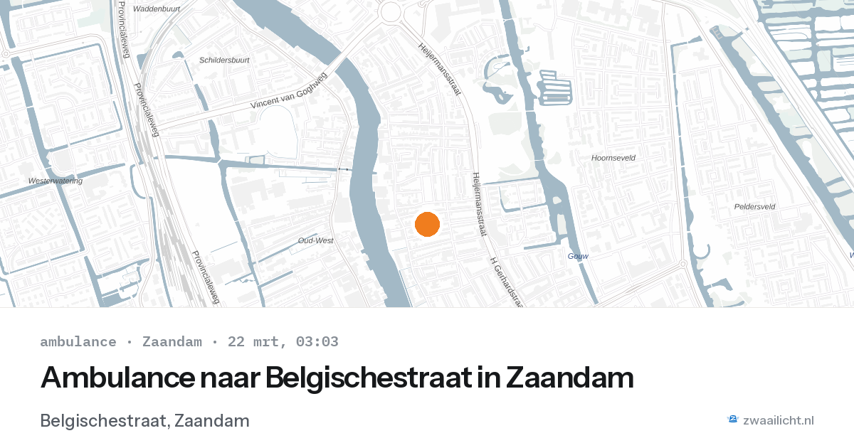 Ambulance naar Belgischestraat in Zaandam — 22 mrt 2026