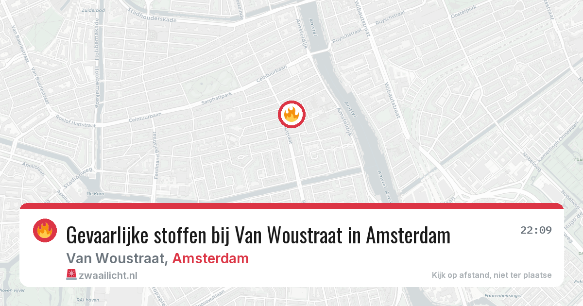Gevaarlijke stoffen bij Van Woustraat in Amsterdam — 14 mei 2026