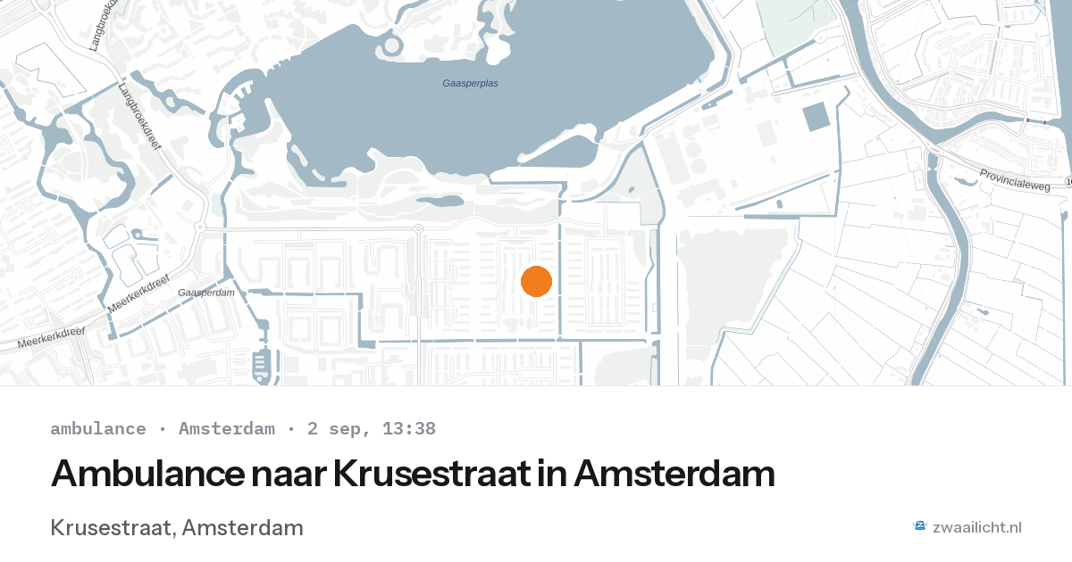 Ambulance naar Krusestraat in Amsterdam — 2 sep 2026
