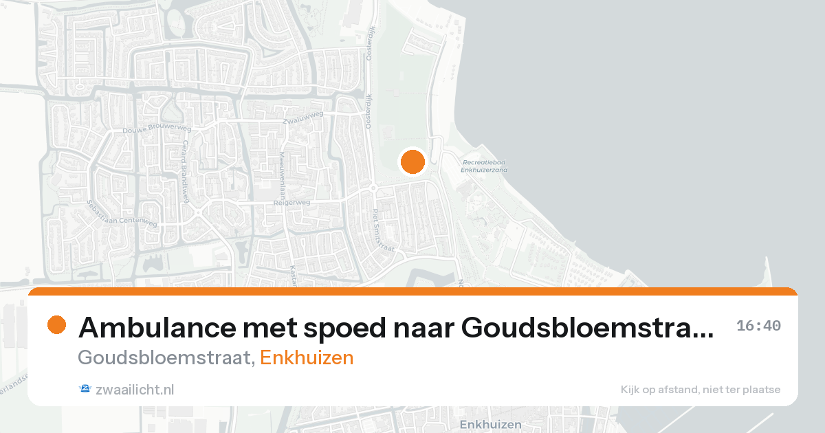 Ambulance met spoed naar Goudsbloemstraat in Enkhuizen — 18 aug 2026
