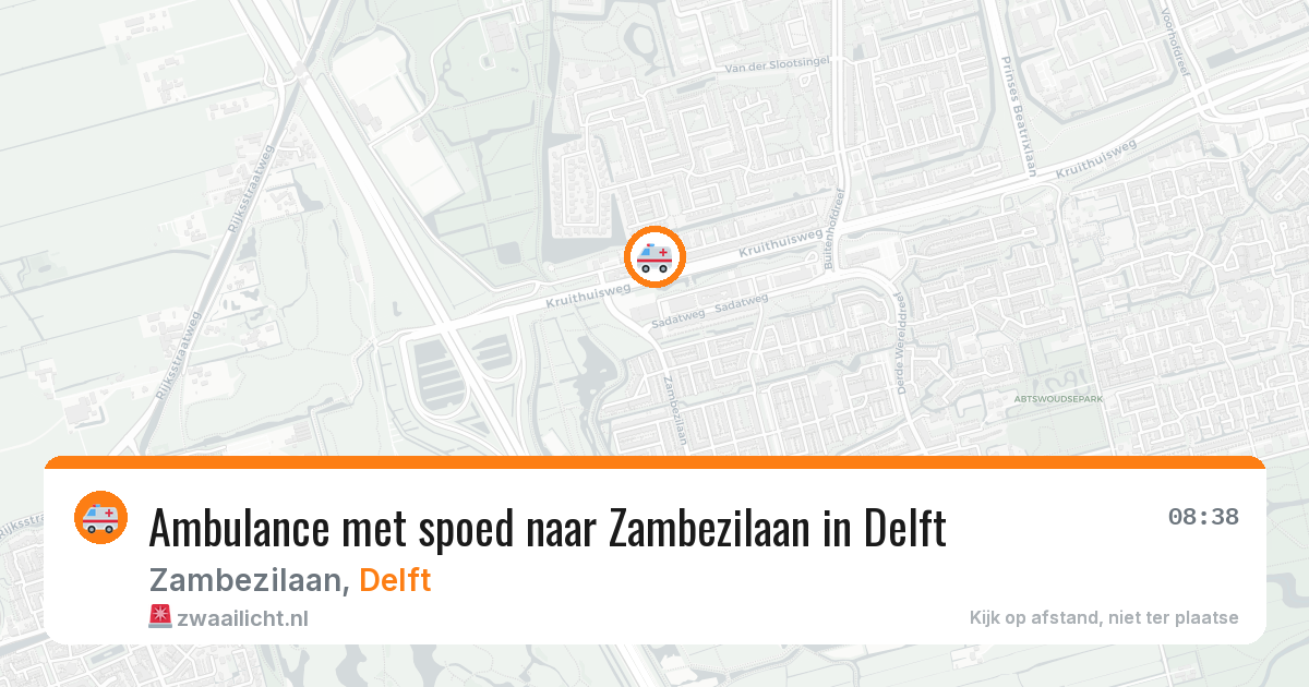 Ambulance met spoed naar Zambezilaan in Delft — 13 mrt 2026
