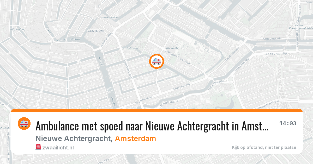 Ambulance met spoed naar Nieuwe Achtergracht in Amsterdam — 26 mrt 2026