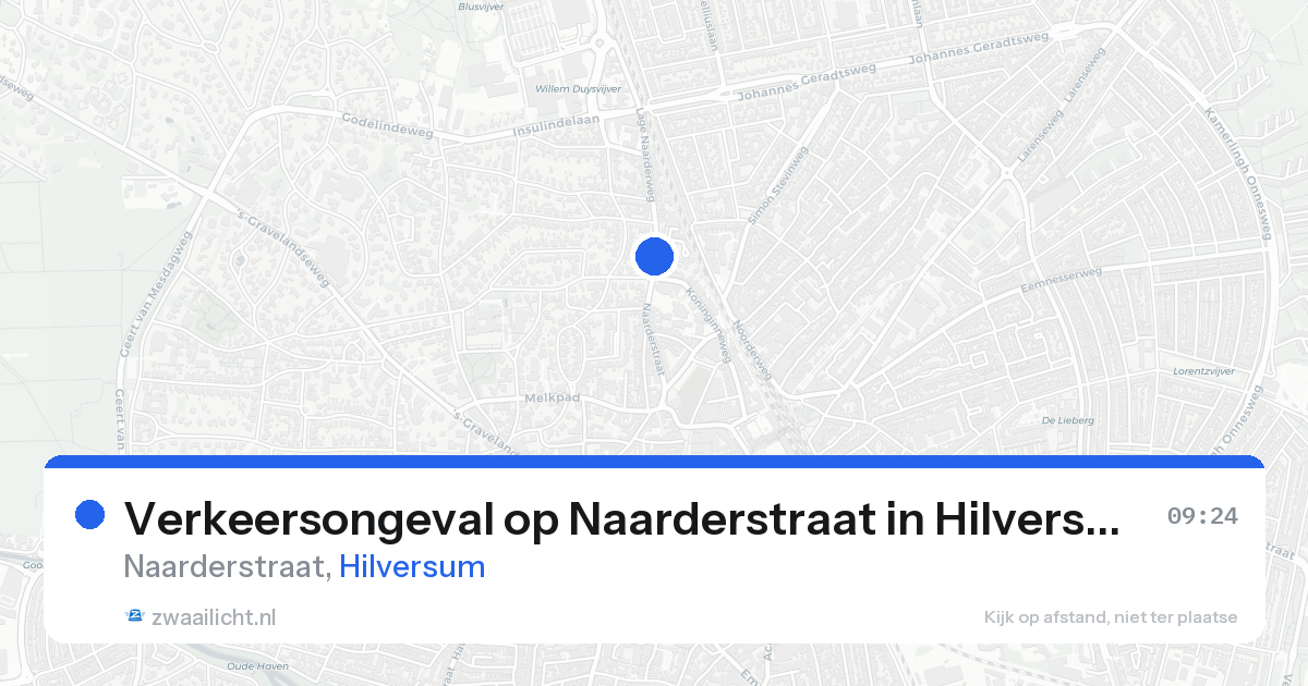 Verkeersongeval op Naarderstraat in Hilversum — 20 aug 2026