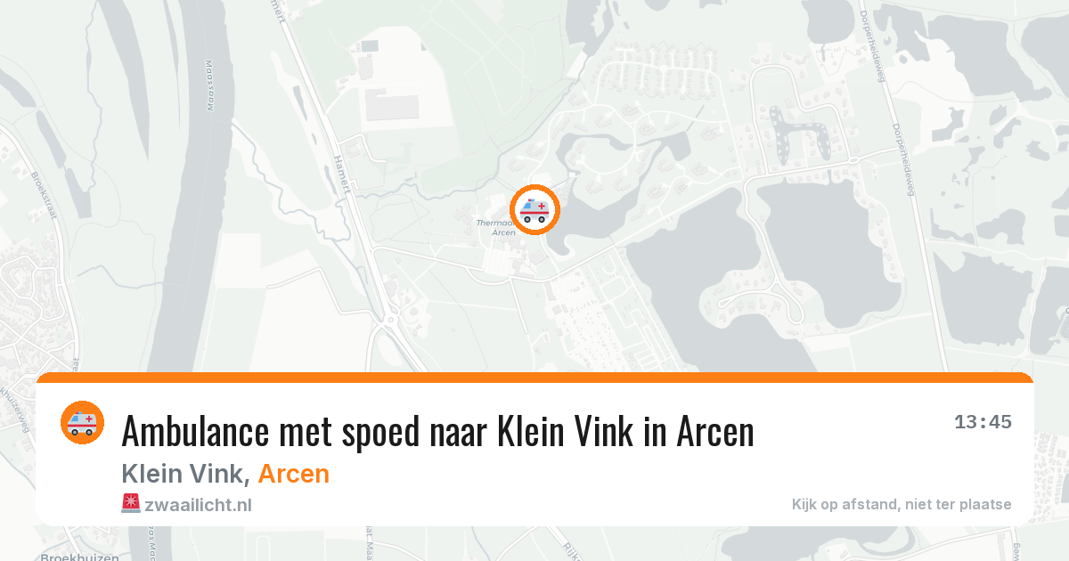Ambulance met spoed naar Klein Vink in Arcen — 30 jul 2026