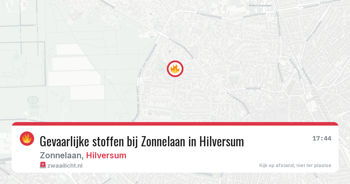 Gevaarlijke stoffen bij Zonnelaan in Hilversum — 6 jul 2026