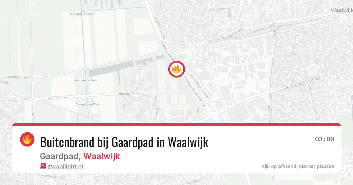 Buitenbrand bij Gaardpad in Waalwijk — 13 aug 2026