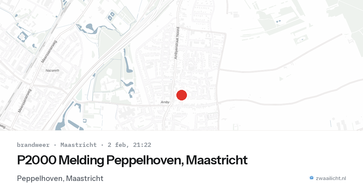 P2000 Melding Peppelhoven, Maastricht — 2 feb 2026