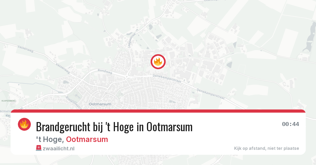 Brandgerucht bij 't Hoge in Ootmarsum — 8 mrt 2026