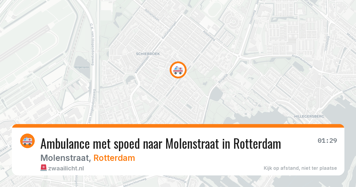 Ambulance met spoed naar Molenstraat in Rotterdam — 8 aug 2026