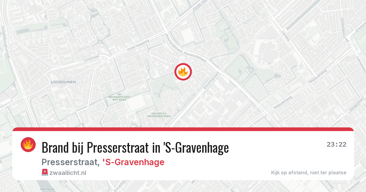 Brand bij Presserstraat in 'S-Gravenhage — 21 jun 2026