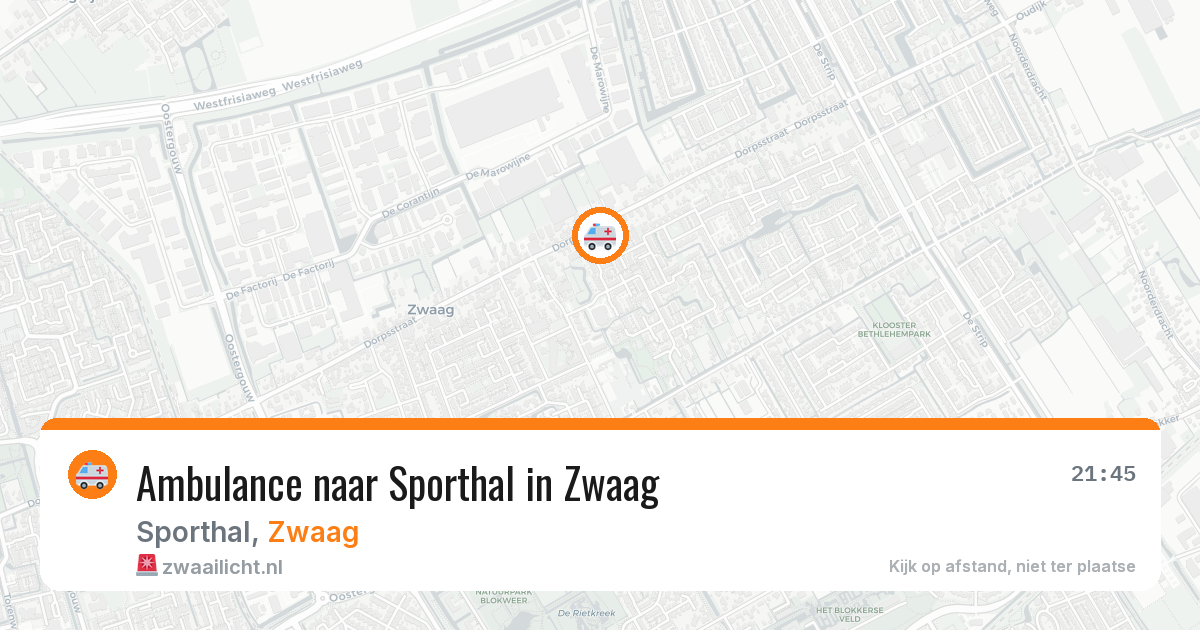 Ambulance naar Sporthal in Zwaag — 3 apr 2026