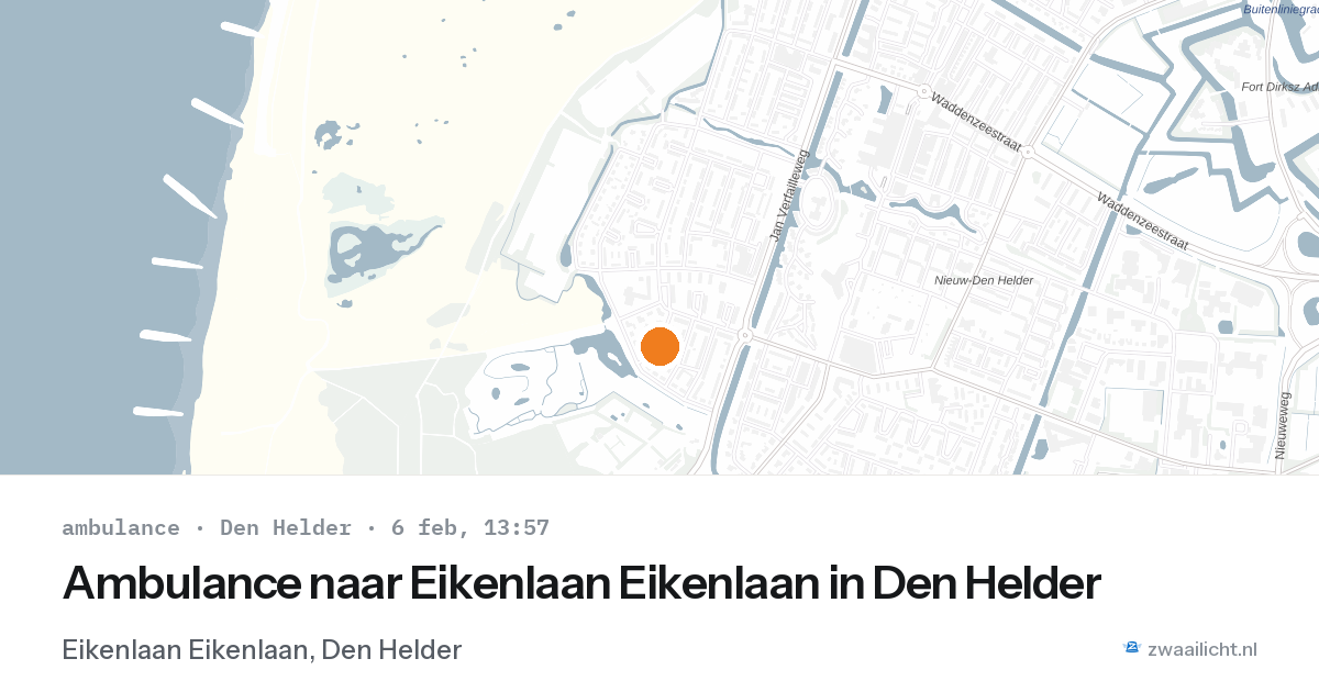 Ambulance naar Eikenlaan Eikenlaan in Den Helder — 6 feb 2026