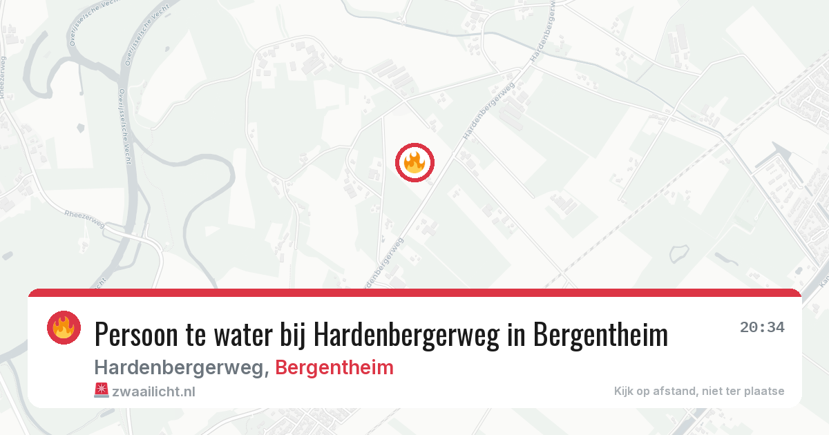 Persoon te water bij Hardenbergerweg in Bergentheim — 23 mei 2026