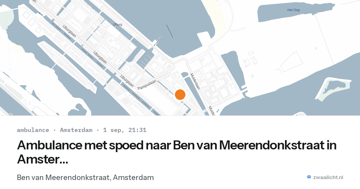 Ambulance met spoed naar Ben van Meerendonkstraat in Amsterdam — 1 sep 2026