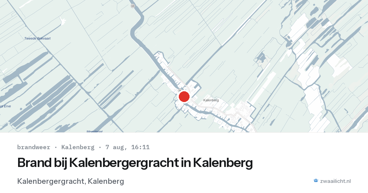 Brand bij Kalenbergergracht in Kalenberg — 7 aug 2026