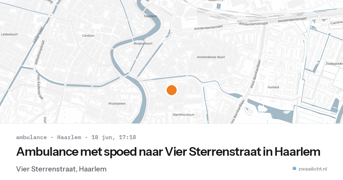 Ambulance met spoed naar Vier Sterrenstraat in Haarlem — 18 jun 2026