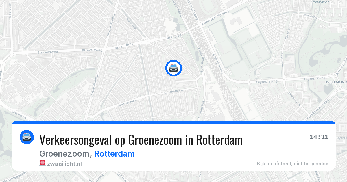 Verkeersongeval op Groenezoom in Rotterdam — 2 aug 2026