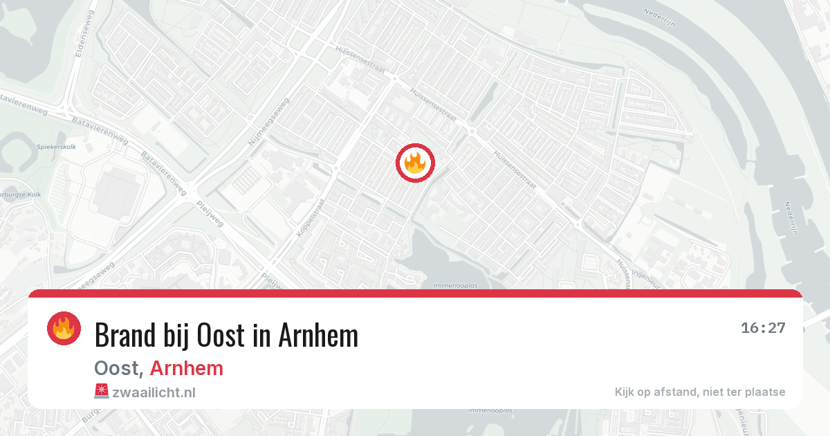Brand bij Oost in Arnhem — 24 mei 2026