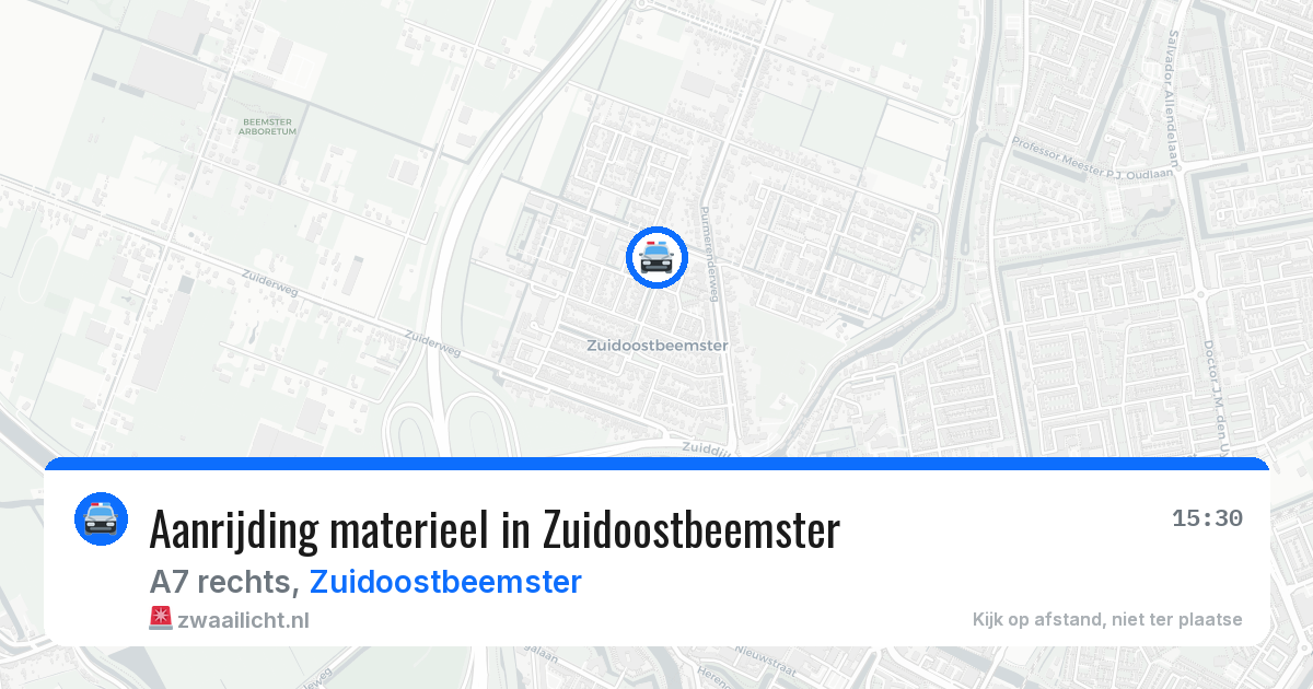 Aanrijding materieel in Zuidoostbeemster — 7 aug 2026