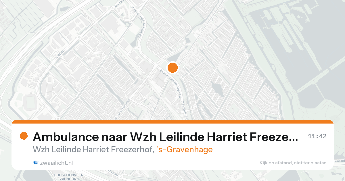 Ambulance naar Wzh Leilinde Harriet Freezerhof in 's-Gravenhage — 16 aug 2026