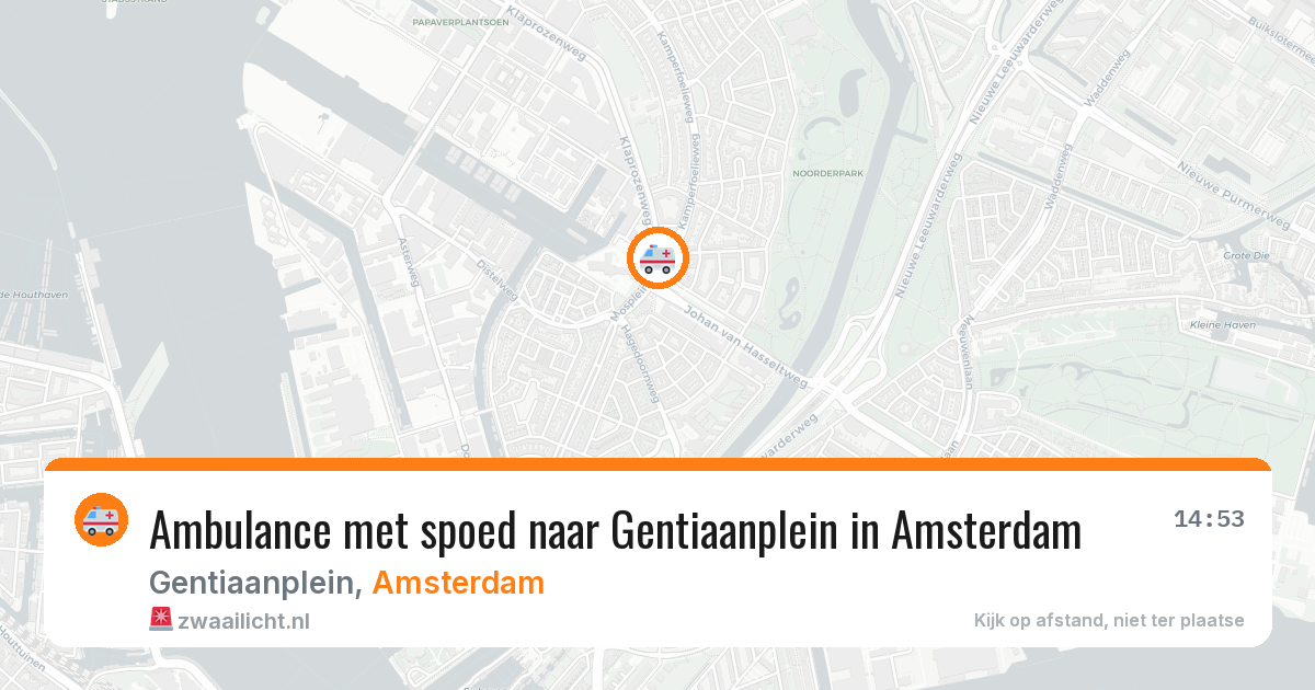Ambulance met spoed naar Gentiaanplein in Amsterdam — 6 aug 2026
