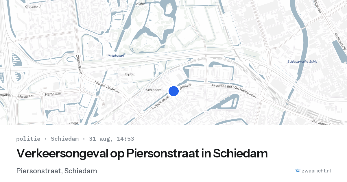 Verkeersongeval op Piersonstraat in Schiedam — 31 aug 2026