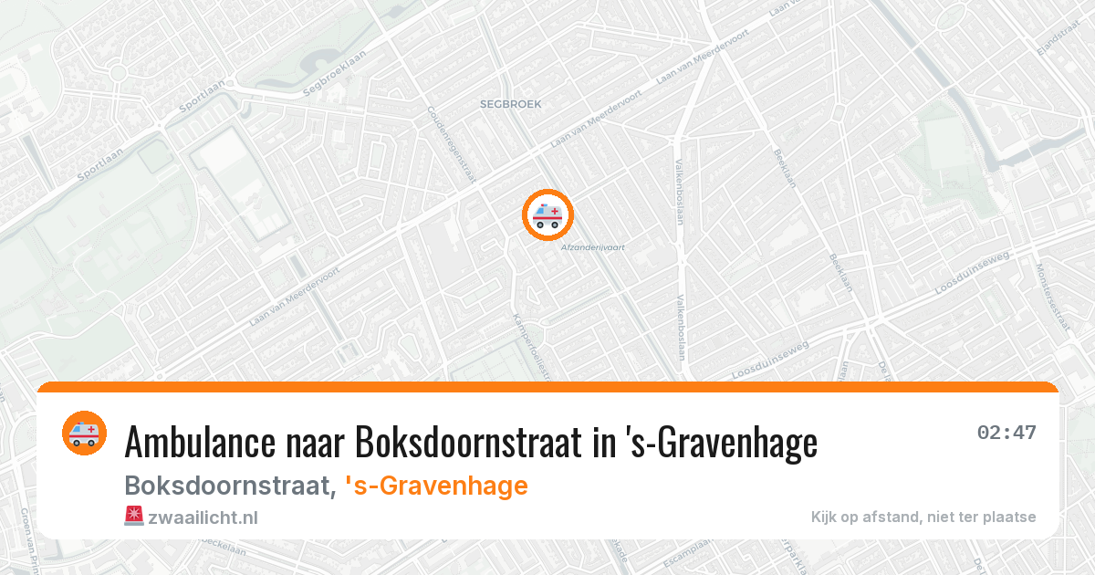 Ambulance naar Boksdoornstraat in 's-Gravenhage — 6 jul 2026