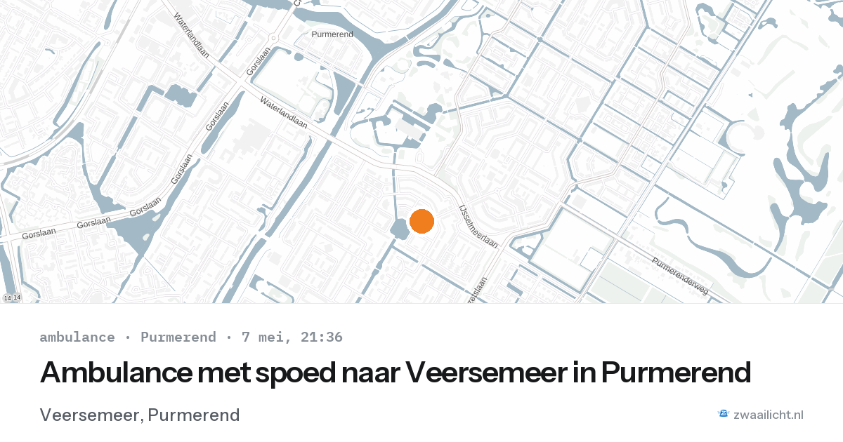 Ambulance met spoed naar Veersemeer in Purmerend — 7 mei 2026