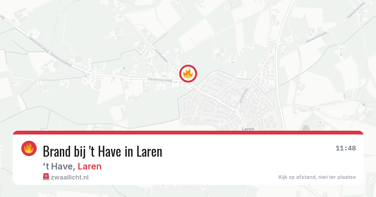 Brand bij 't Have in Laren — 14 mei 2026