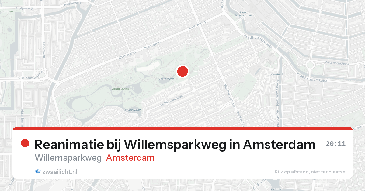 Reanimatie bij Willemsparkweg in Amsterdam — 22 aug 2026