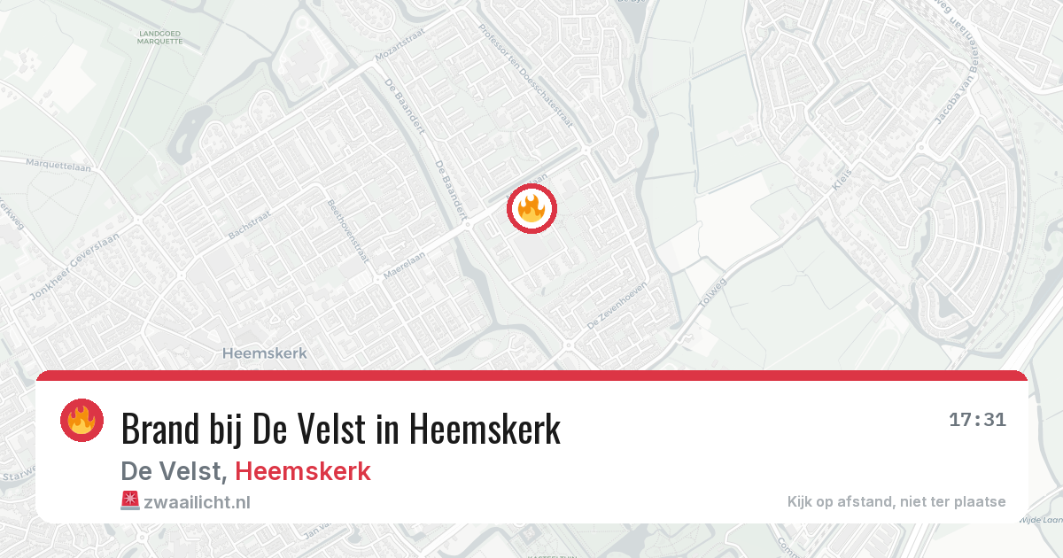 Brand bij De Velst in Heemskerk — 29 jun 2026