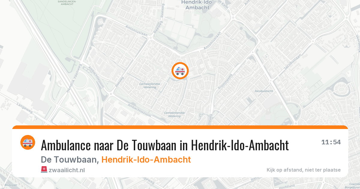 Ambulance naar De Touwbaan in Hendrik-Ido-Ambacht — 14 jul 2026