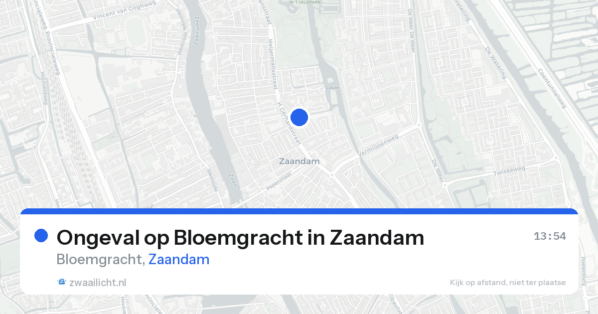 Ongeval op Bloemgracht in Zaandam — 21 aug 2026