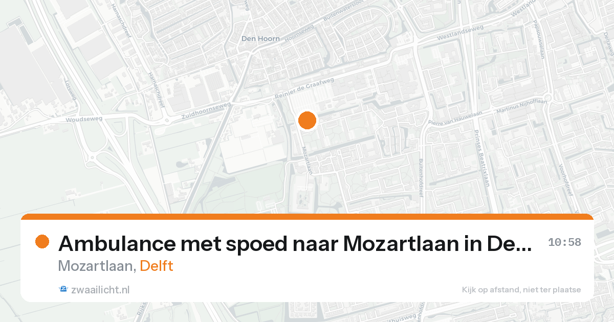 Ambulance met spoed naar Mozartlaan in Delft — 21 aug 2026
