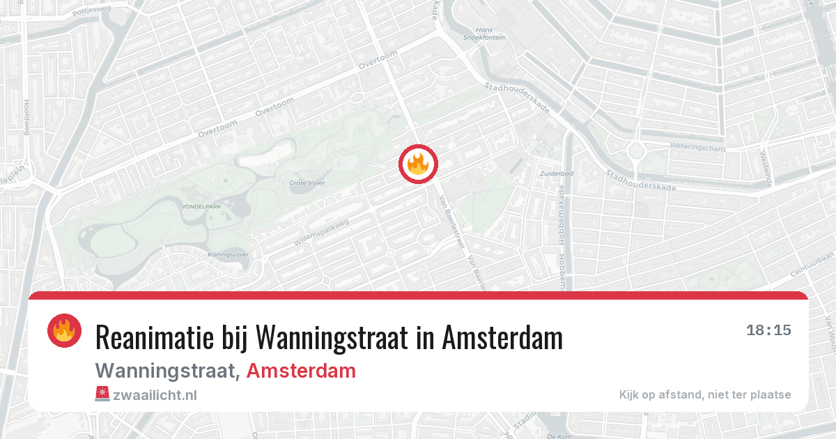 Reanimatie bij Wanningstraat in Amsterdam — 6 jul 2026