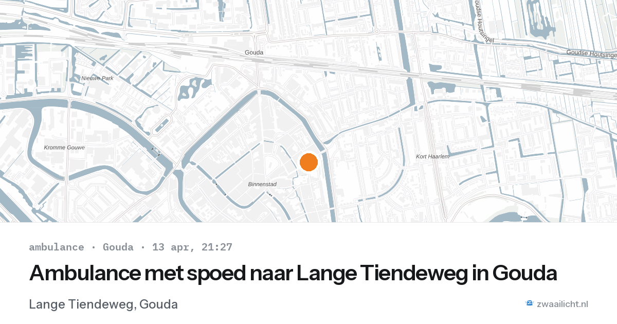 Ambulance met spoed naar Lange Tiendeweg in Gouda — 13 apr 2026
